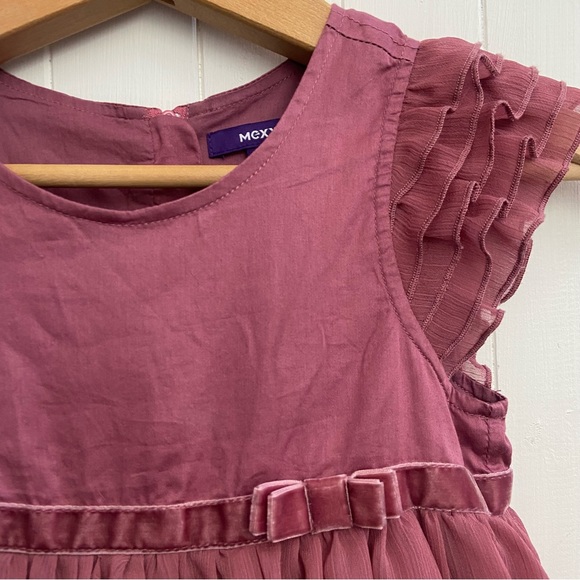 Mexx dusty rose ruffle dress Sz 7 - Picture 4 of 16